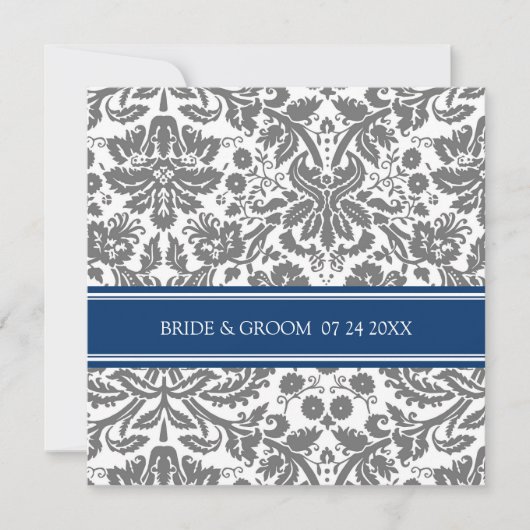 結婚式招待状グレーブルーダマスクパターン 招待状 (正面)