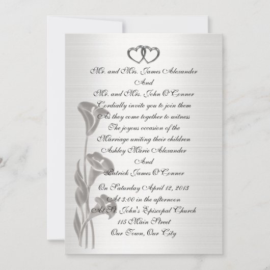 結婚式招待状サテンルックカリユリ 招待状 (正面)