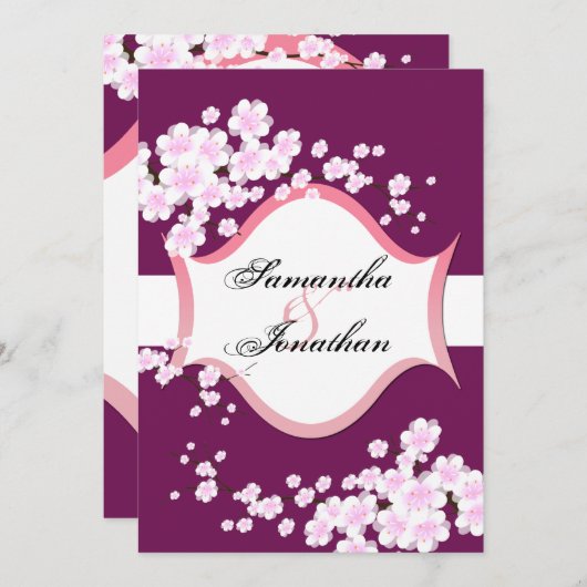 結婚式招待状サングリア&ホワイトさくらんぼブラウス 招待状 (正面/裏面)