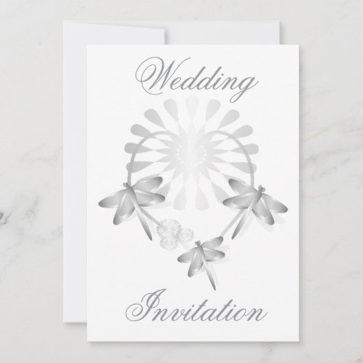 結婚式招待状シルバートンフライハート 招待状 (正面)