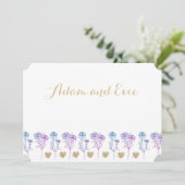 結婚式招待状シンプルとカーニエレガントオン サンキューカード (スタンド正面)