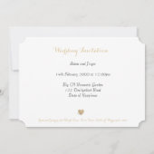 結婚式招待状シンプルとカーニエレガントオン サンキューカード (裏面)