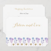 結婚式招待状シンプルとカーニエレガントオン サンキューカード (正面/裏面)