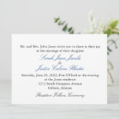 結婚式招待状シンプルとブルー文字 招待状 (スタンド正面)