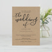 結婚式招待状シンプルオンクラフト紙 招待状 (スタンド正面)
