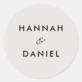 結婚式招待状シンプルチックミニマリスト&ウィーズ ラウンドシール