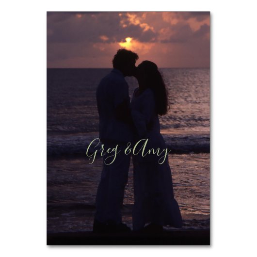 結婚式招待状シンプルテンプレートカスタム写真 テーブルナンバー (正面)