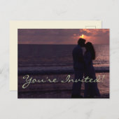 結婚式招待状シンプルテンプレートカスタム写真 ポストカード (正面/裏面)