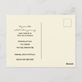 結婚式招待状シンプルテンプレートカスタム写真 ポストカード (裏面)