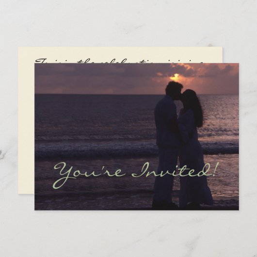 結婚式招待状シンプルテンプレートカスタム写真 招待状 (正面/裏面)