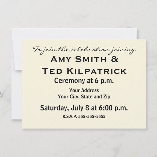 結婚式招待状シンプルテンプレートカスタム写真 招待状 (裏面)