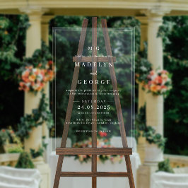 結婚式招待状シンプルテンプレートミニマル アクリルサイン