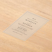 結婚式招待状シンプルテンプレートミニマル アクリル招待状 (レイダウン)