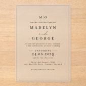 結婚式招待状シンプルテンプレートミニマル アクリル招待状 (正面)