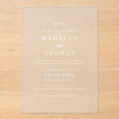 結婚式招待状シンプルテンプレートミニマル アクリル招待状 (正面)