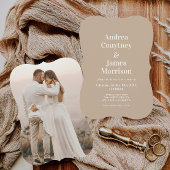 結婚式招待状シンプルボホベージュ 招待状