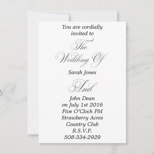 結婚式招待状シンプル 招待状 (正面)