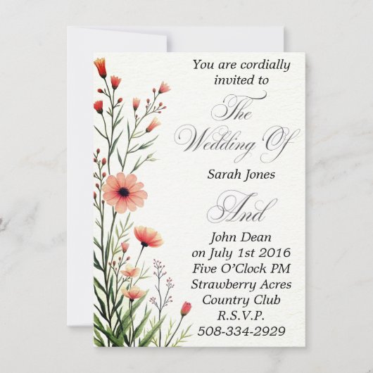 結婚式招待状シンプル 招待状 (正面)