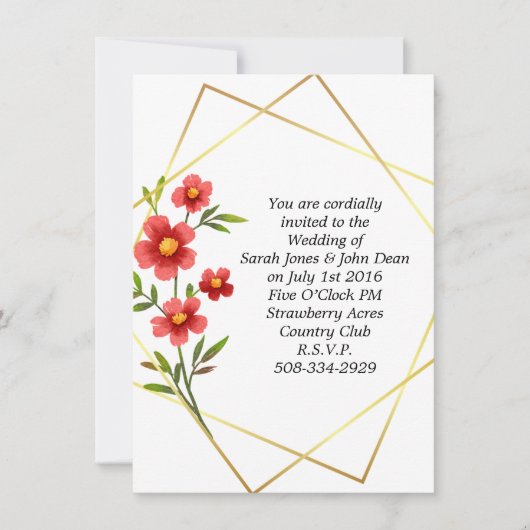 結婚式招待状シンプル 招待状 (正面)