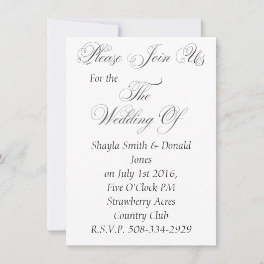 結婚式招待状シンプル 招待状 (正面)