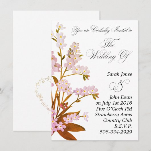 結婚式招待状シンプル 招待状 (正面/裏面)