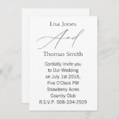 結婚式招待状シンプル 招待状 (正面/裏面)