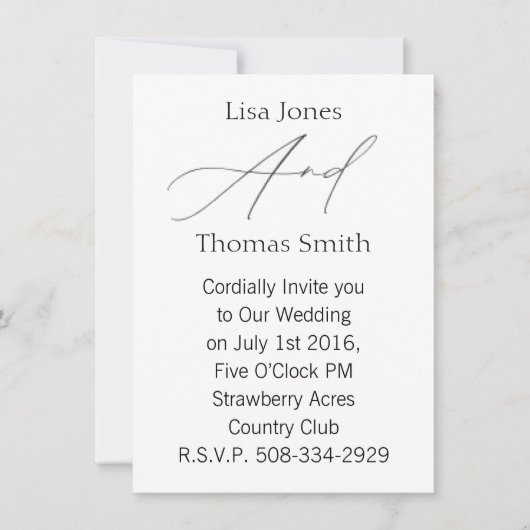 結婚式招待状シンプル 招待状 (正面)