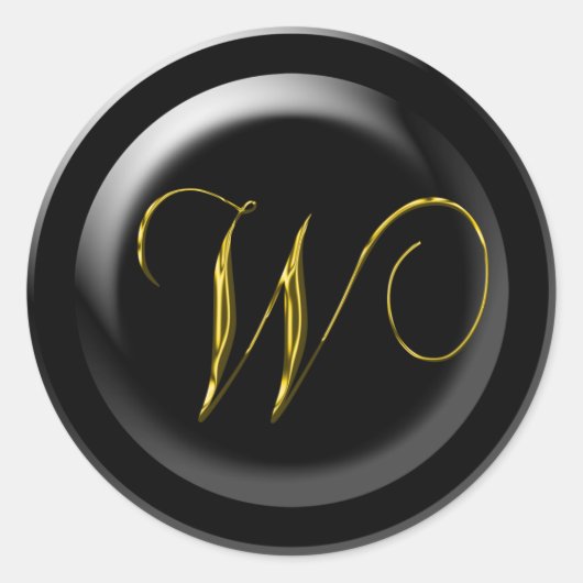 結婚式招待状シール文字W ラウンドシール (正面)