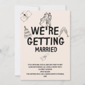 結婚式招待状スイート | 手書き図解入りの、写真付きの 招待状 (正面)