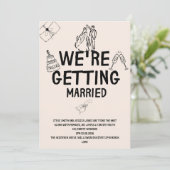 結婚式招待状スイート | 手書き図解入りの、写真付きの 招待状 (スタンド正面)