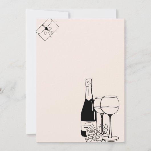 結婚式招待状スイート | 手書き図解入りの、写真付きの 招待状 (裏面)