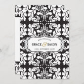 結婚式招待状スタイルに詳しい白黒 招待状 (正面/裏面)