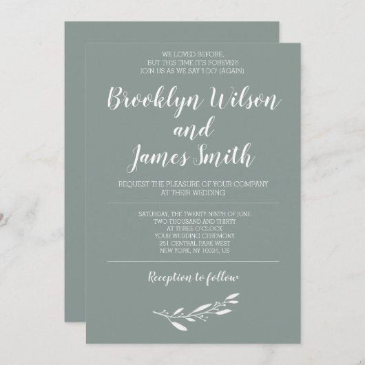 結婚式招待状セカンドマリッジセエレガントージ 招待状 (正面/裏面)