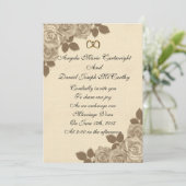 結婚式招待状セピアバラオンリネン 招待状 (スタンド正面)
