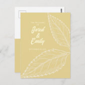 結婚式招待状ソフト金ゴールドはがき ポストカード (正面/裏面)