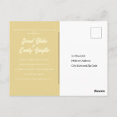結婚式招待状ソフト金ゴールドはがき ポストカード (裏面)