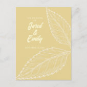 結婚式招待状ソフト金ゴールドはがき ポストカード (正面)