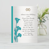 結婚式招待状ターコイズカラリリー 招待状 (スタンド正面)