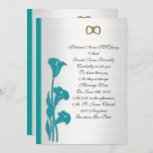 結婚式招待状ターコイズカラリリー 招待状 (正面/裏面)