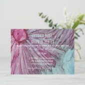 結婚式招待状ターコイズ及びラベンダー 招待状 (スタンド正面)