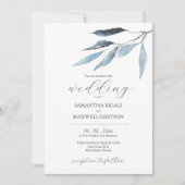 結婚式招待状ダスティブルーボタニカル 招待状 (正面)