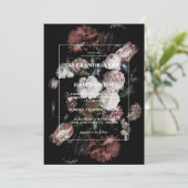 結婚式招待状ダークブラックムーディーズフローラ 招待状 (スタンド正面)
