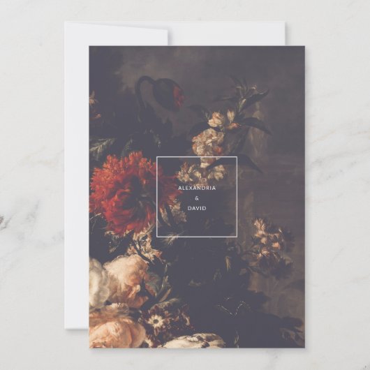 結婚式招待状ダークムーディオータム秋フローラ2 招待状 (裏面)