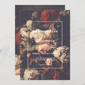 結婚式招待状ダークムーディオータム秋フローラ2 招待状 (正面/裏面)