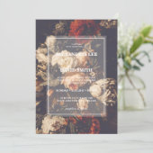 結婚式招待状ダークムーディオータム秋フローラ 招待状 (スタンド正面)