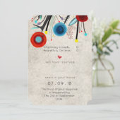 結婚式招待状チケット形状デザイン 招待状 (スタンド正面)