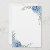 結婚式招待状テンプレートと青紫陽花 招待状 (裏面)