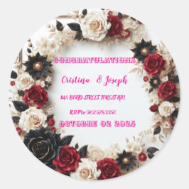 結婚式招待状テンプレート ラウンドシール