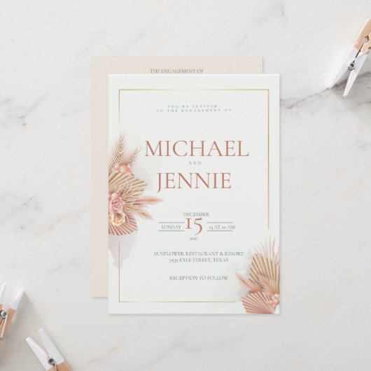 結婚式招待状テンプレート 招待状 (正面/裏面インサイチュ)