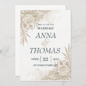 結婚式招待状テンプレート 招待状 (正面/裏面)